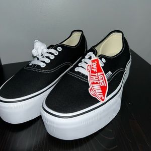 VANS MENS AUTHENTIC STACKFORM CANVAS TRUE WHITE - BLACK